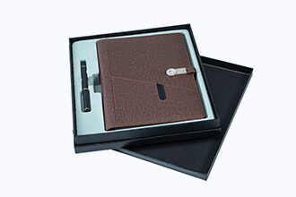 a notebook packaged with a rigid box