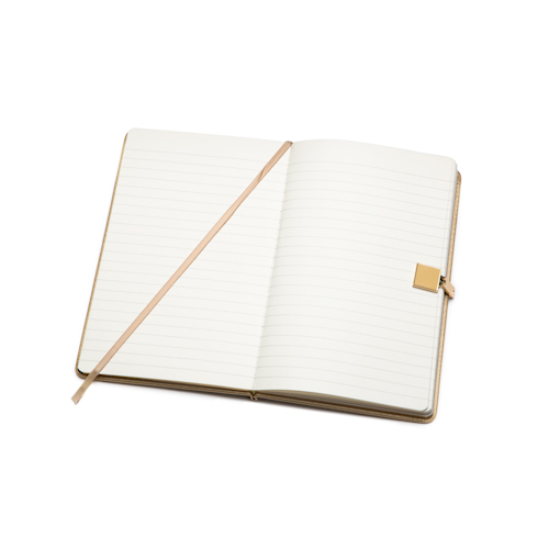 Journal notebooks with button and book mark open