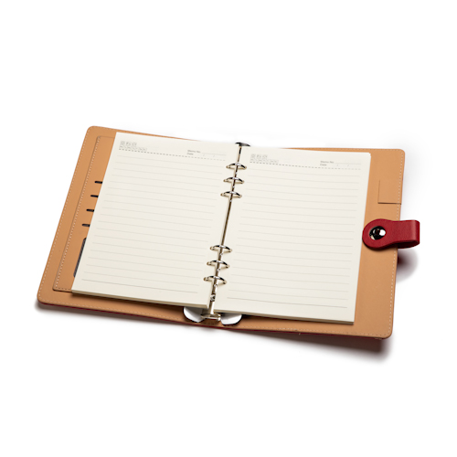 custom embossed notebook open
