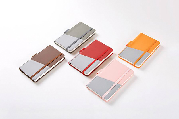 custom notebook with card pocket in different colors