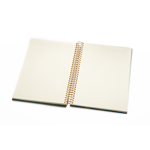 custom printed spiral notebooks open