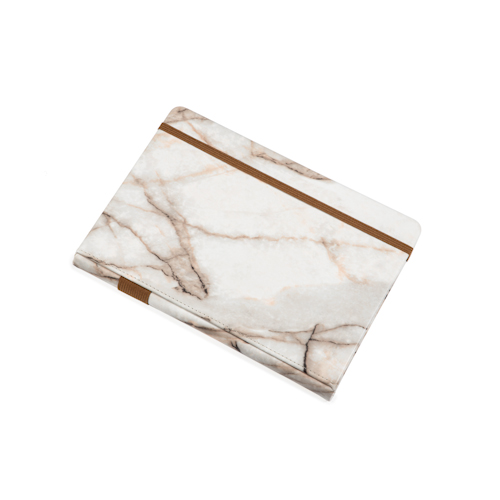 marble hardcover notebook with pen holder and elasti band side