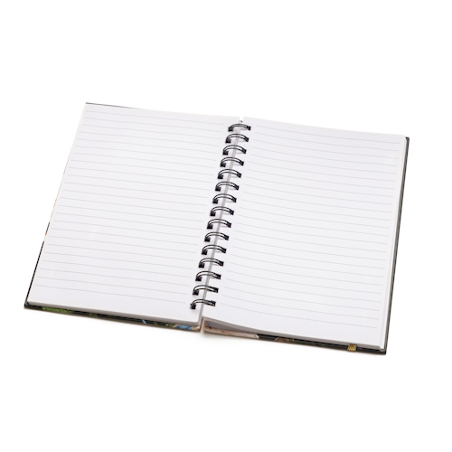 promotional spiral notebooks open